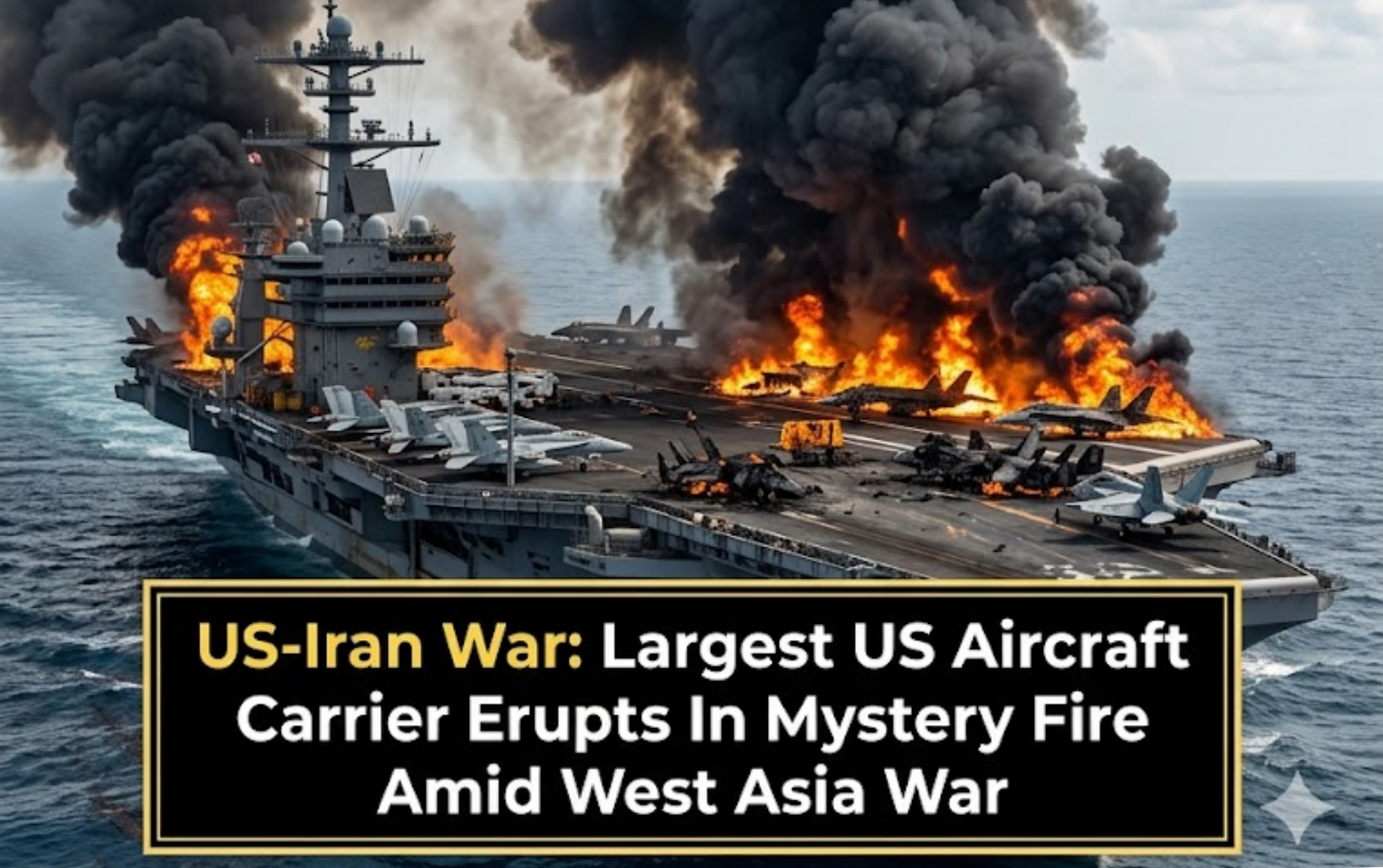 US-Iran War: Largest US Aircraft Carrier Erupts In Mystery Fire Amid West Asia War