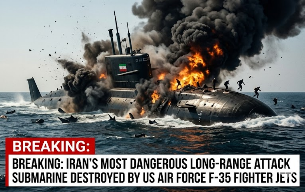 Iran’s Most Dangerous Long-Range Attack Submarine Destroyed by US Air Force F-35 Fighter Jets