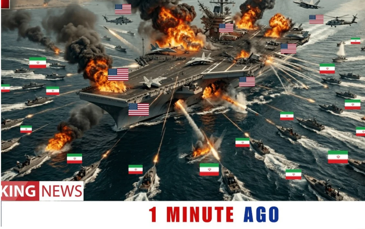 70 Iranian Boats SWARM U.S. Aircraft Carrier in Strait of Hormuz | America’s 9-Minute Response