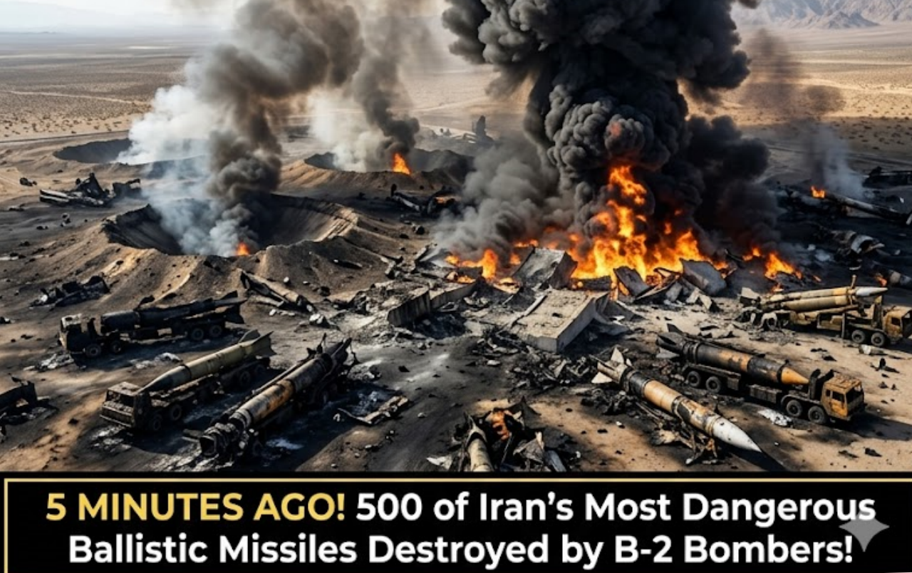 5 MINUTES AGO! 500 of Iran’s Most Dangerous Ballistic Missiles Destroyed by B-2 Bombers!