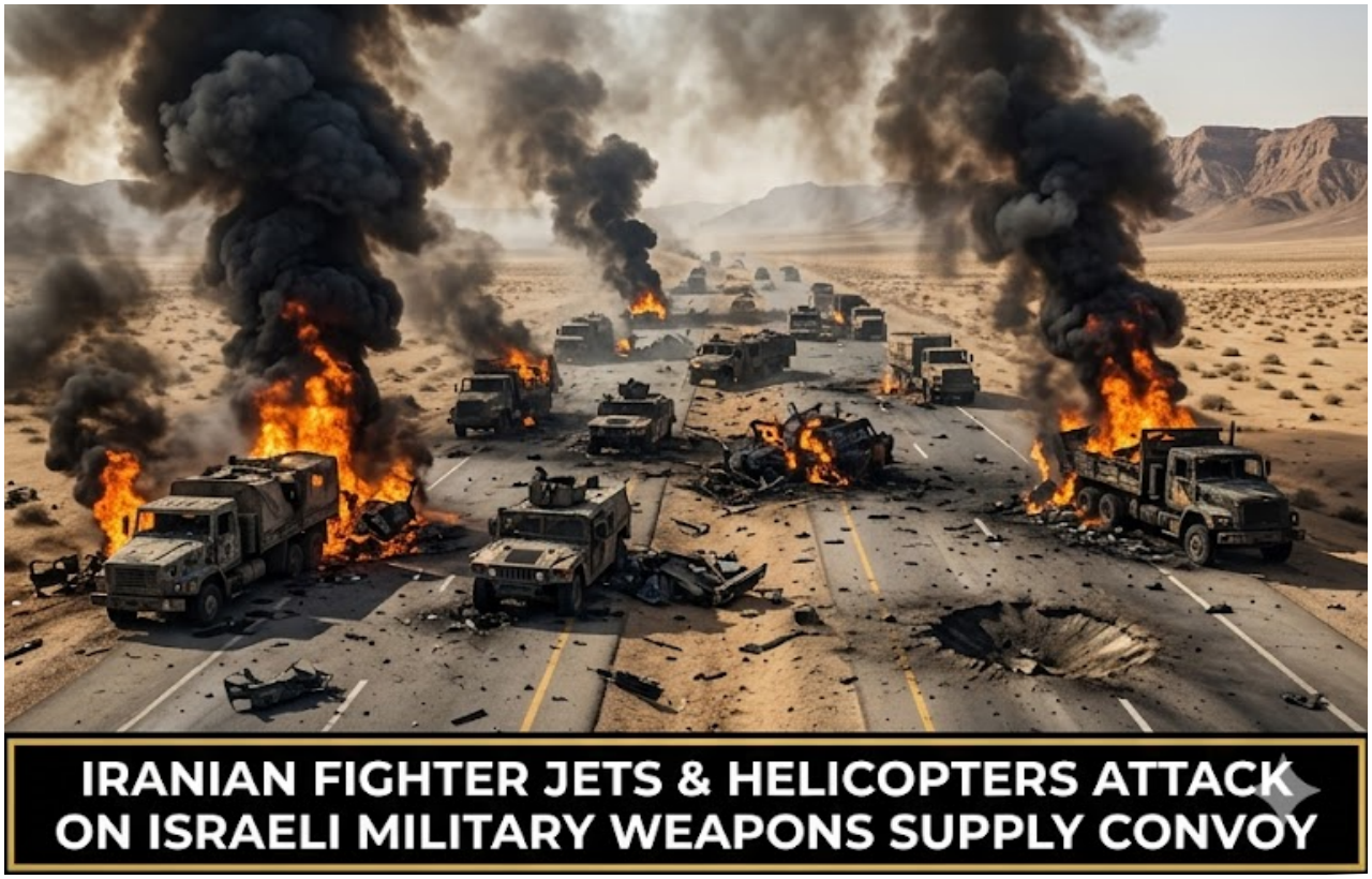 Irani Fighter Jets & Helicopters Attack on Israeli Military Weapons Supply Convoy3!